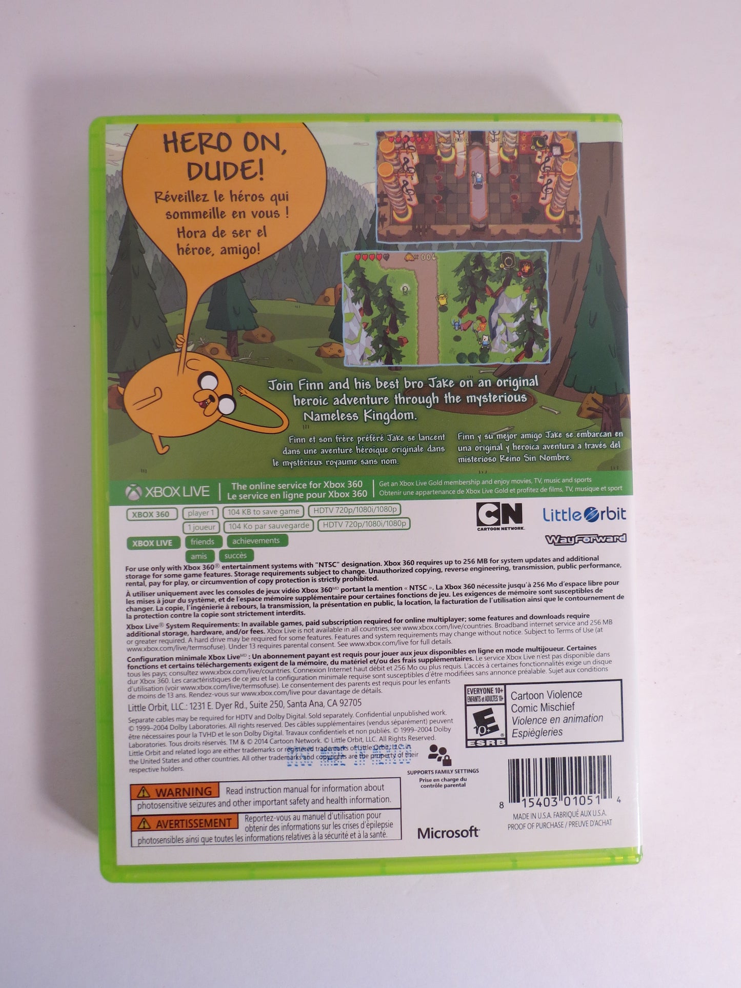 Adventure Time The Secret of the Nameless Kingdom Xbox 360 Game CIB