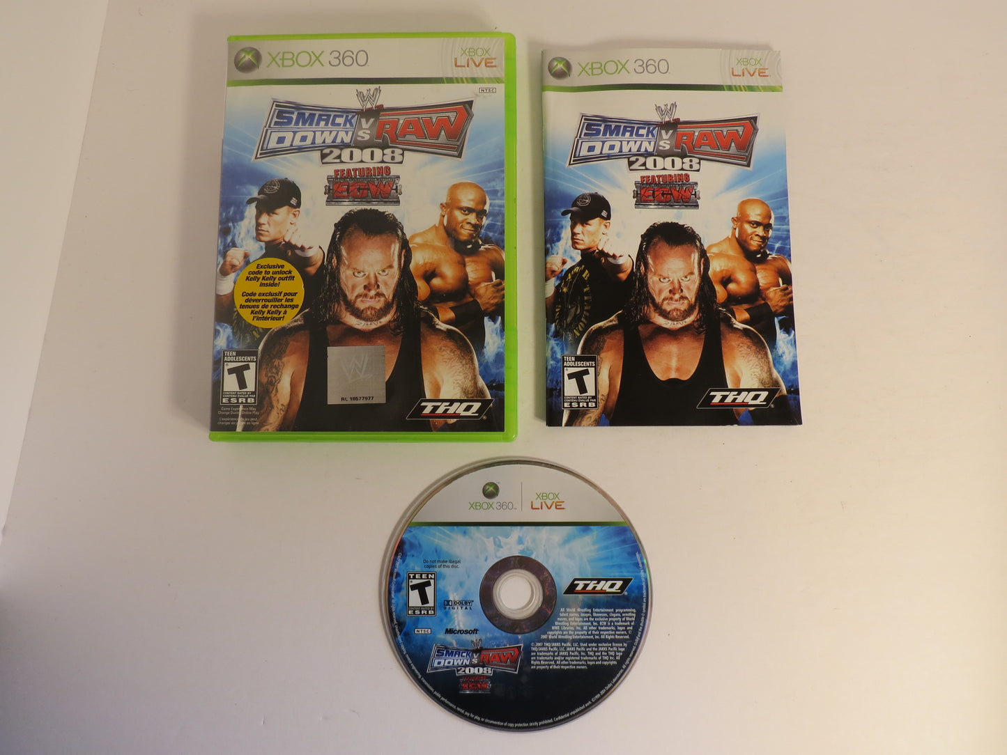 WWE Smack Down VS Raw 2008 Xbox 360 Game CIB