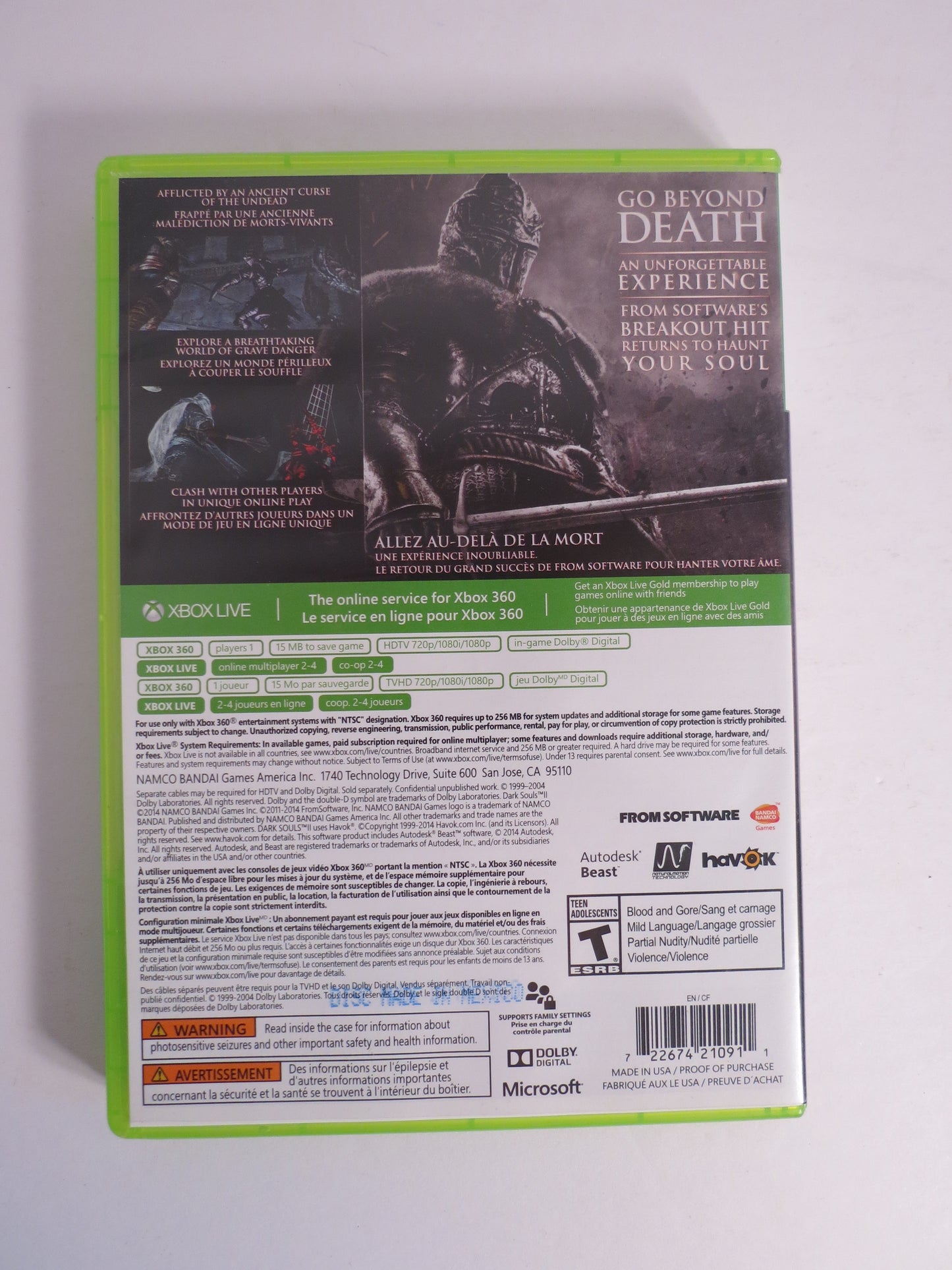 Dark Souls II Xbox 360 Game CB