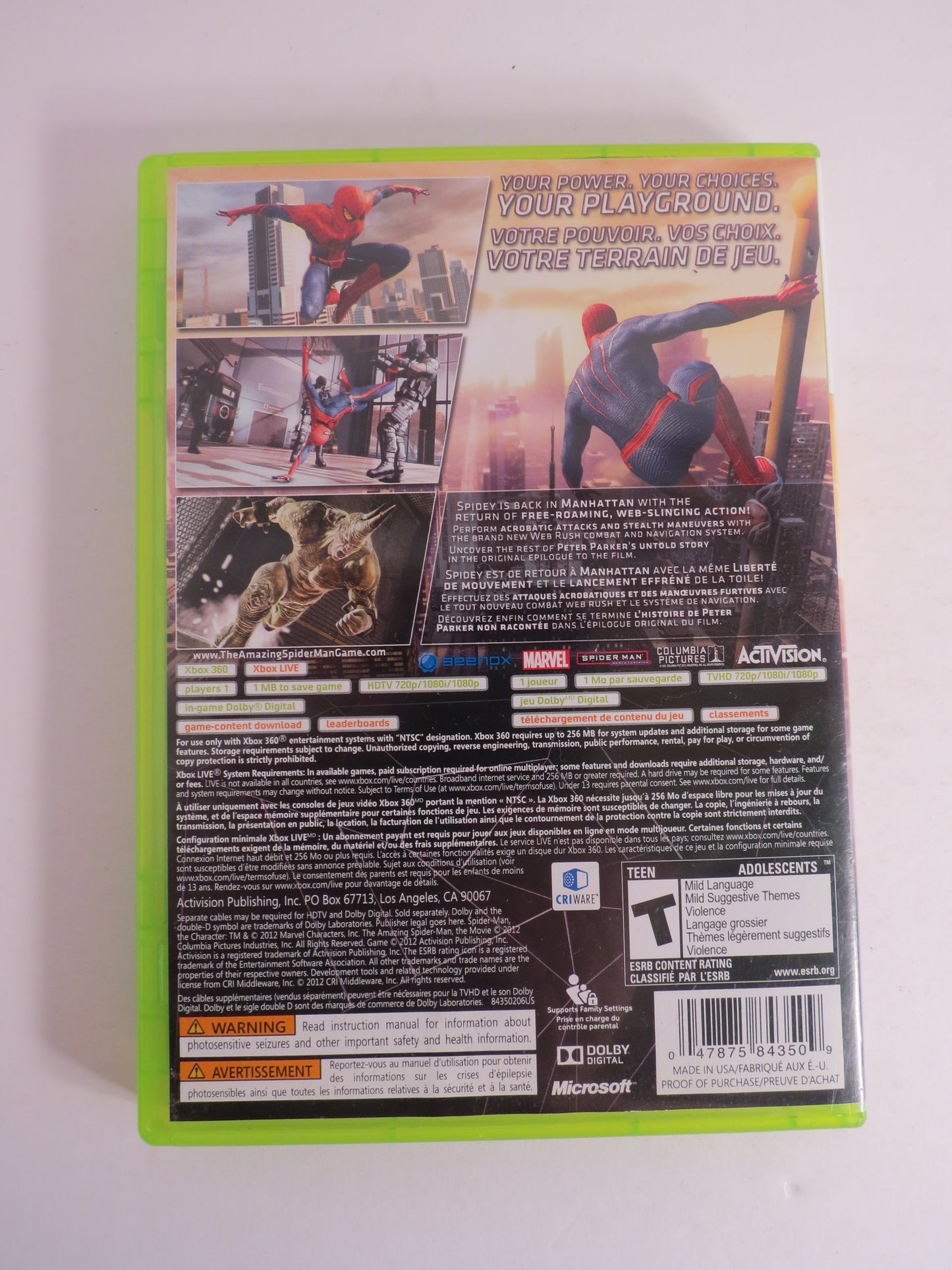 The Amazing Spider-Man Xbox 360 Game CIB