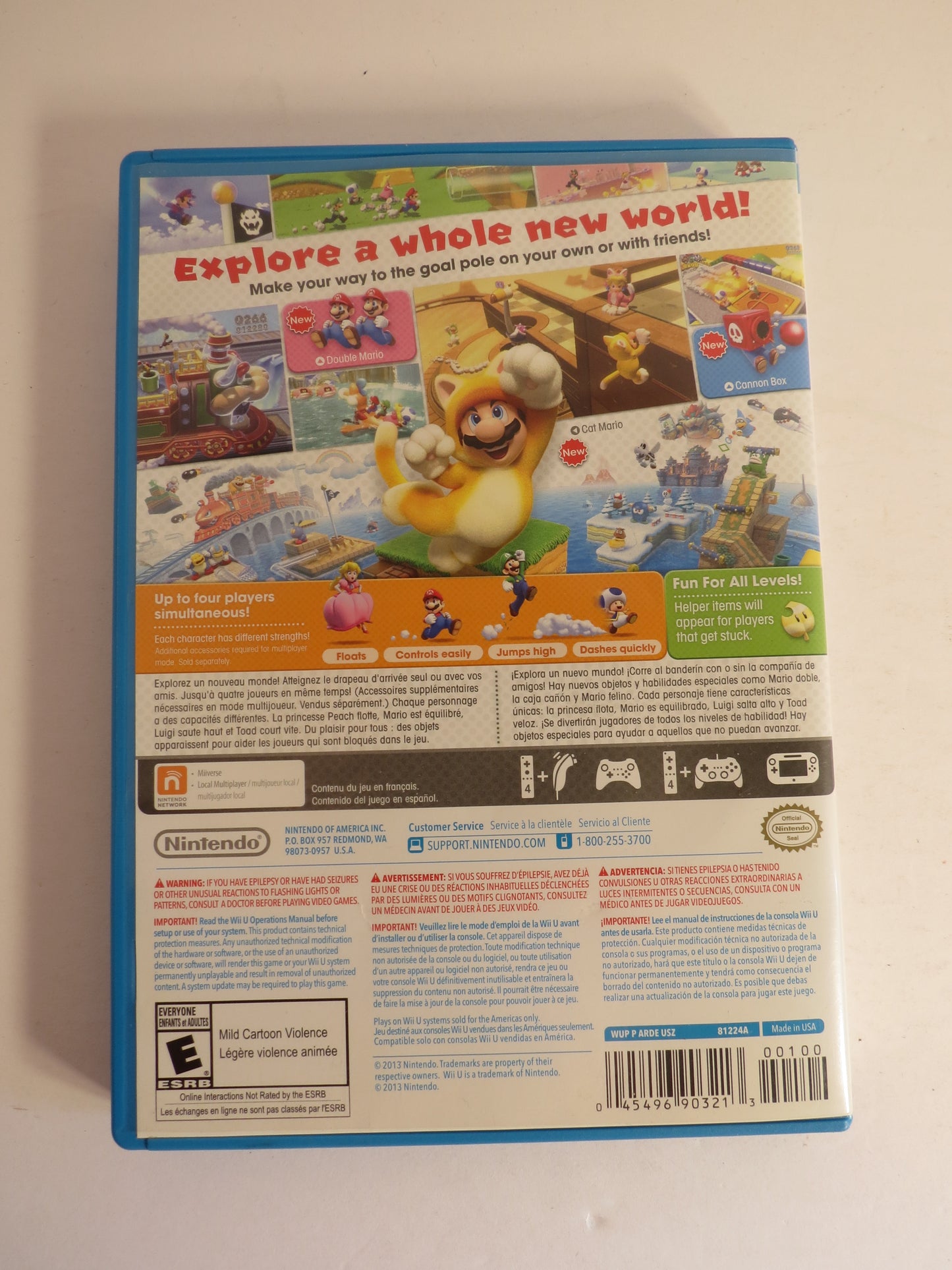 Super Mario 3D World Nintendo Wii U Game CIB