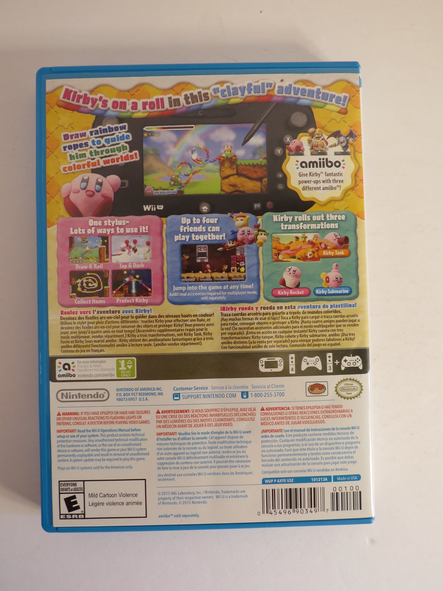 Kirby and the Rainbow Curse Nintendo Wii U Game CB