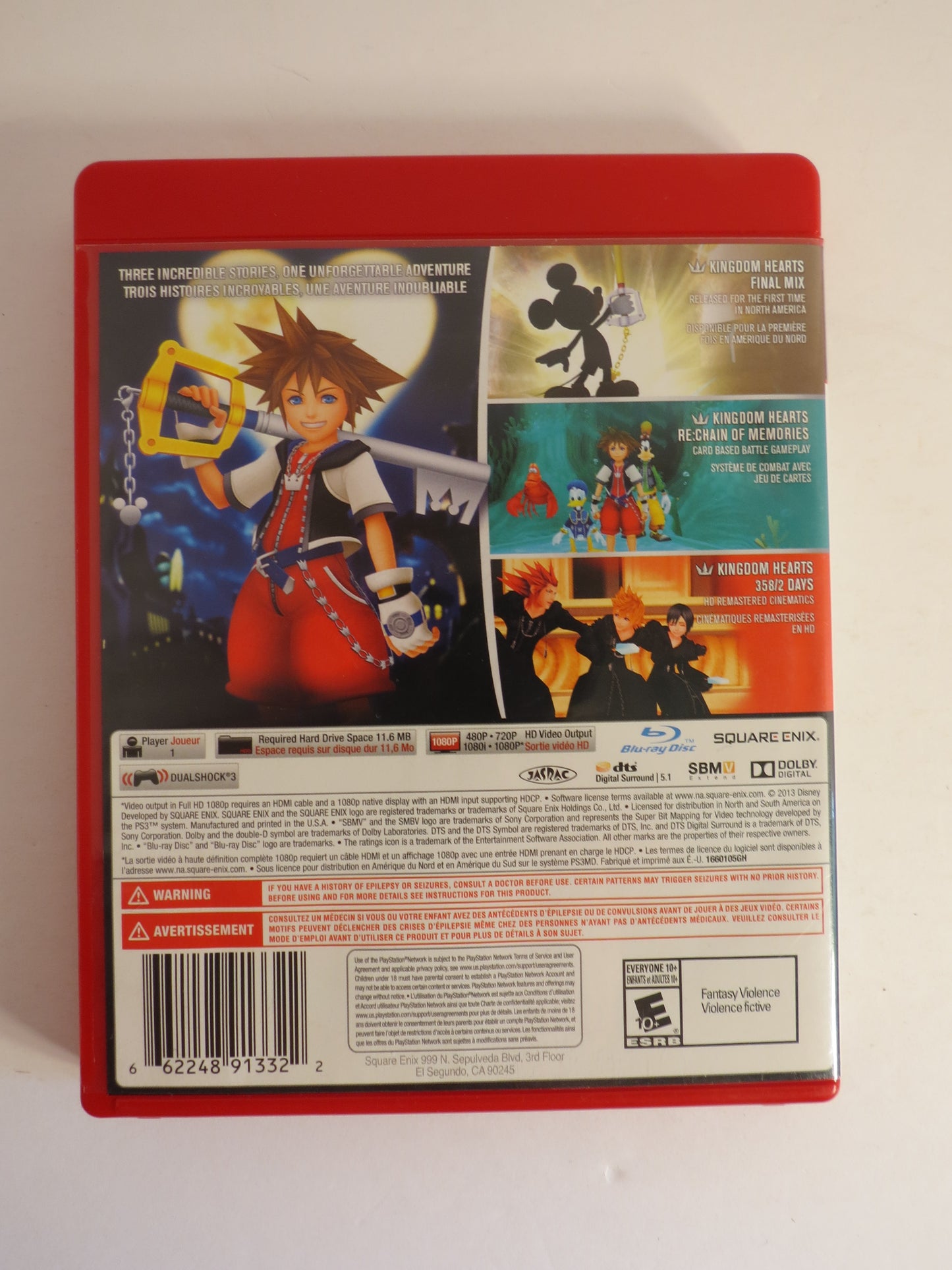Kingdom Hearts HD 1.5 Remix Greatest Hits Playstation 3 PS3 Game CIB