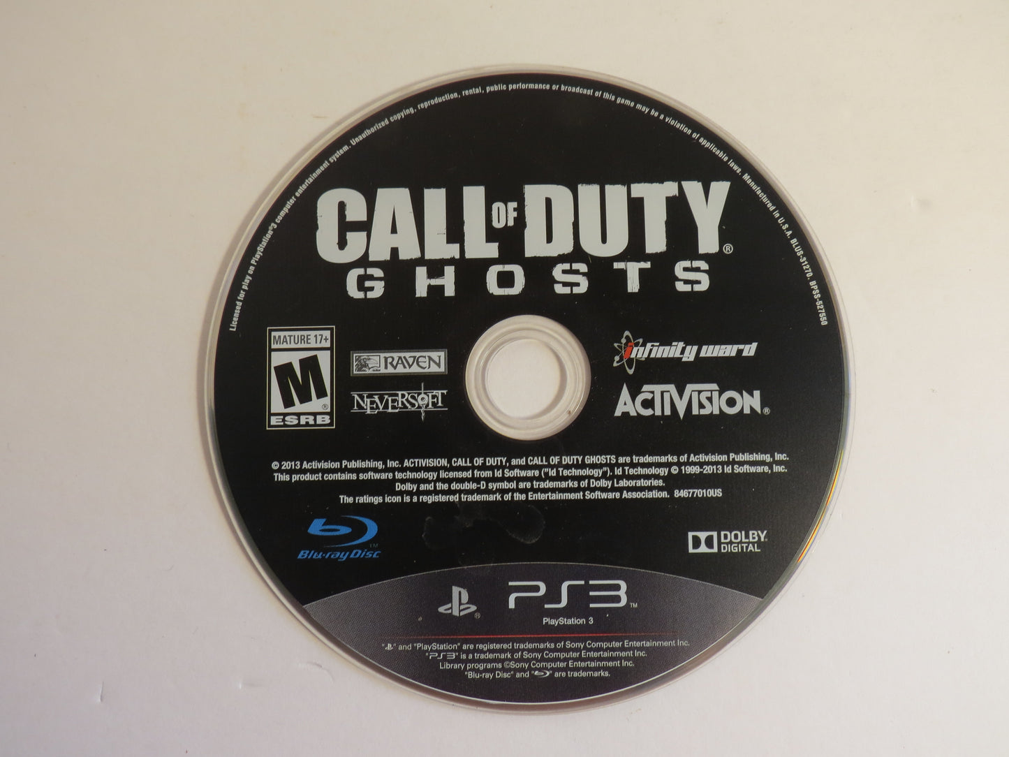 Call of Duty Ghosts Playstation 3 PS3 Game CB
