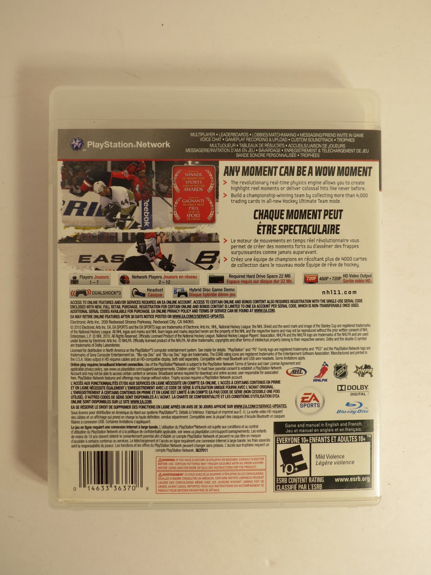 NHL 11 Playstation 3 PS3 Game CIB