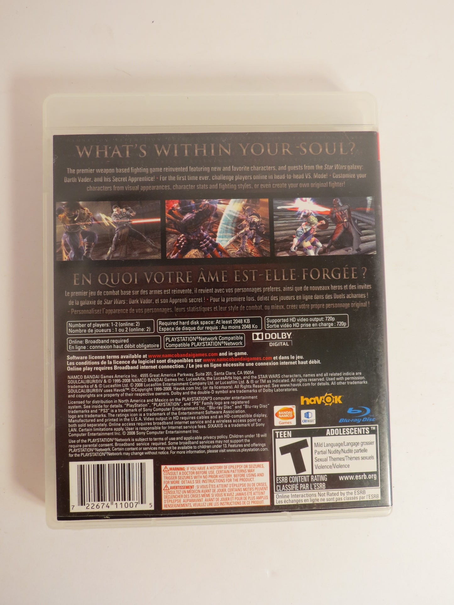 Soul Calibur IV Playstation 3 PS3 Game CIB