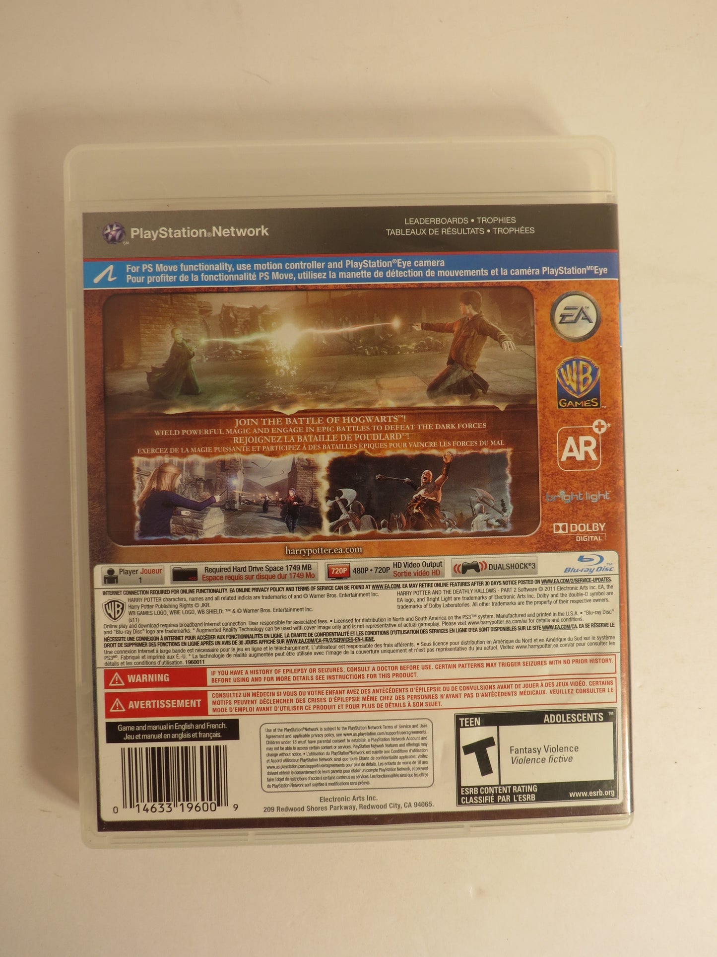 Harry Potter and the Deathly Hallows Part 2 Playstation 3 PS3 Game CIB