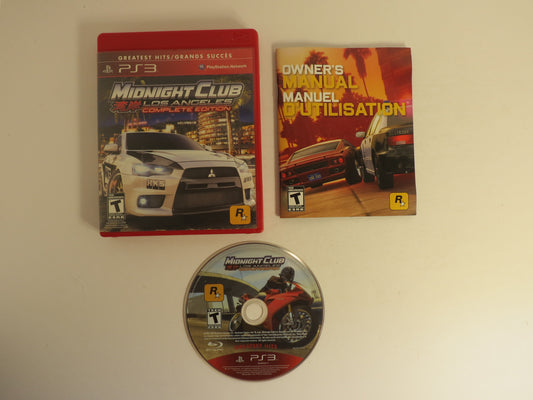 Midnight Club Los Angeles Complete Edition Greatest Hits Playstation 3 PS3 Game CIB