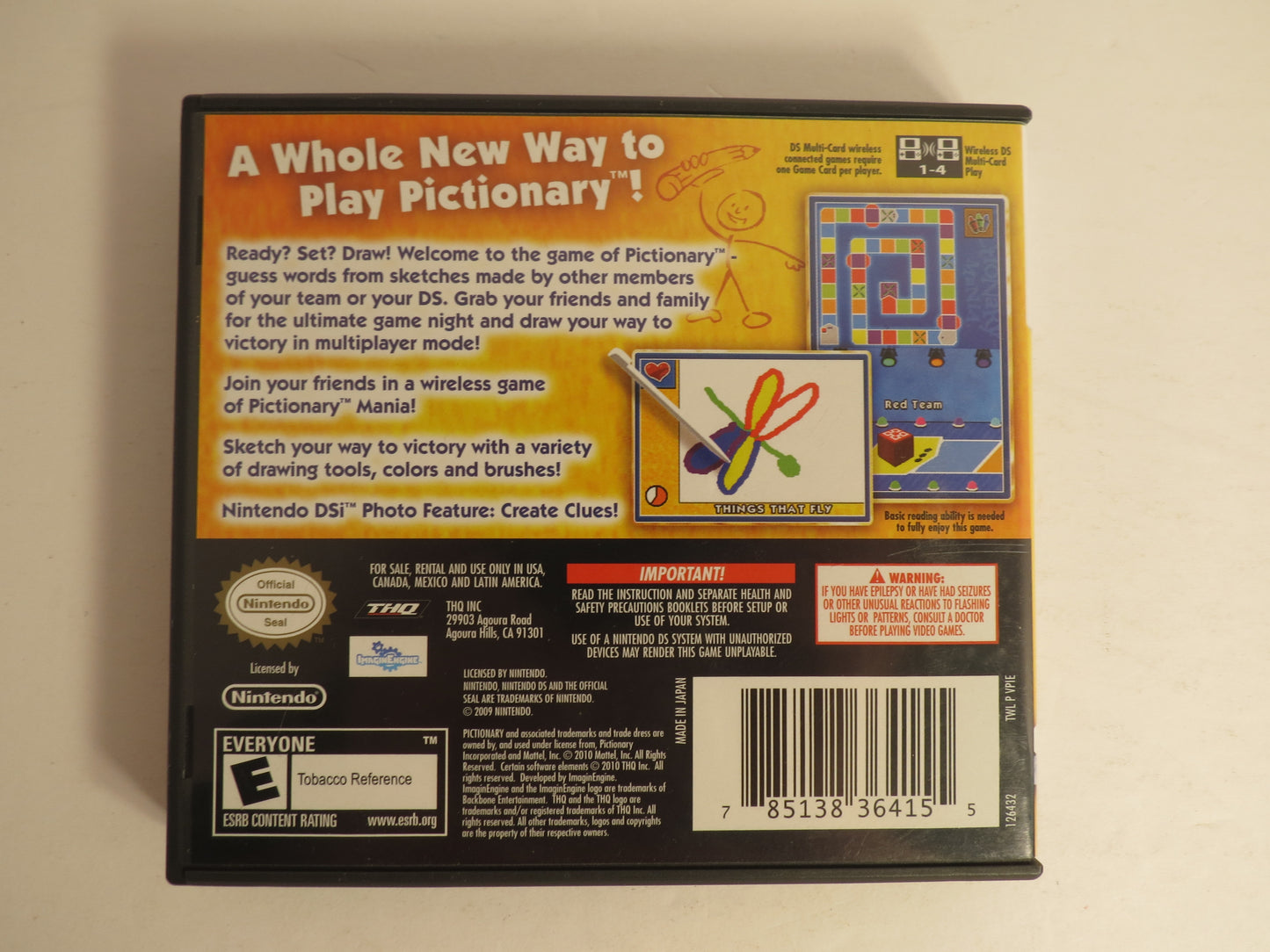 Pictionary Nintendo DS Game CIB