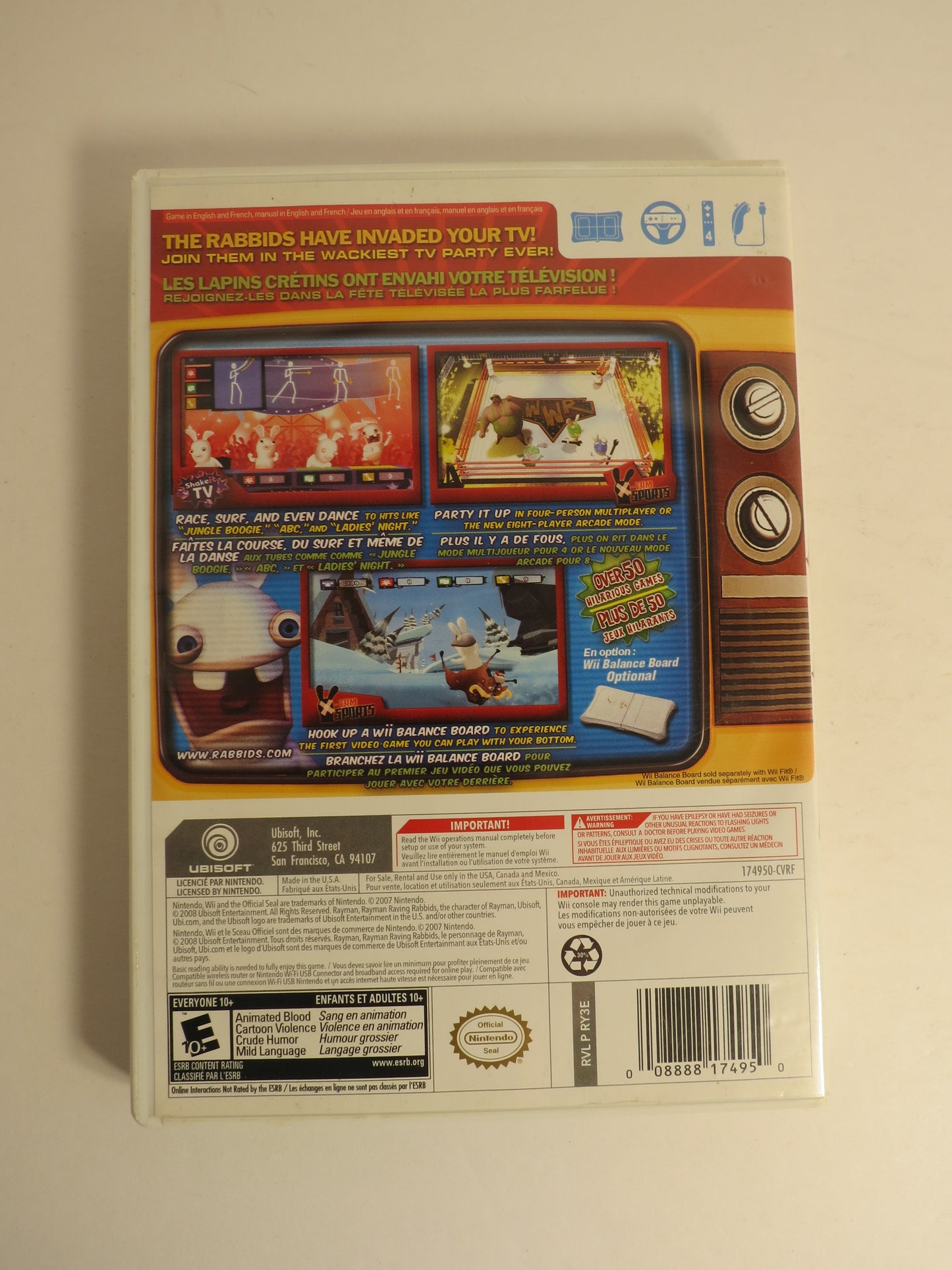 Rayman Raving Rabbids TV Party Nintendo Wii Game CIB