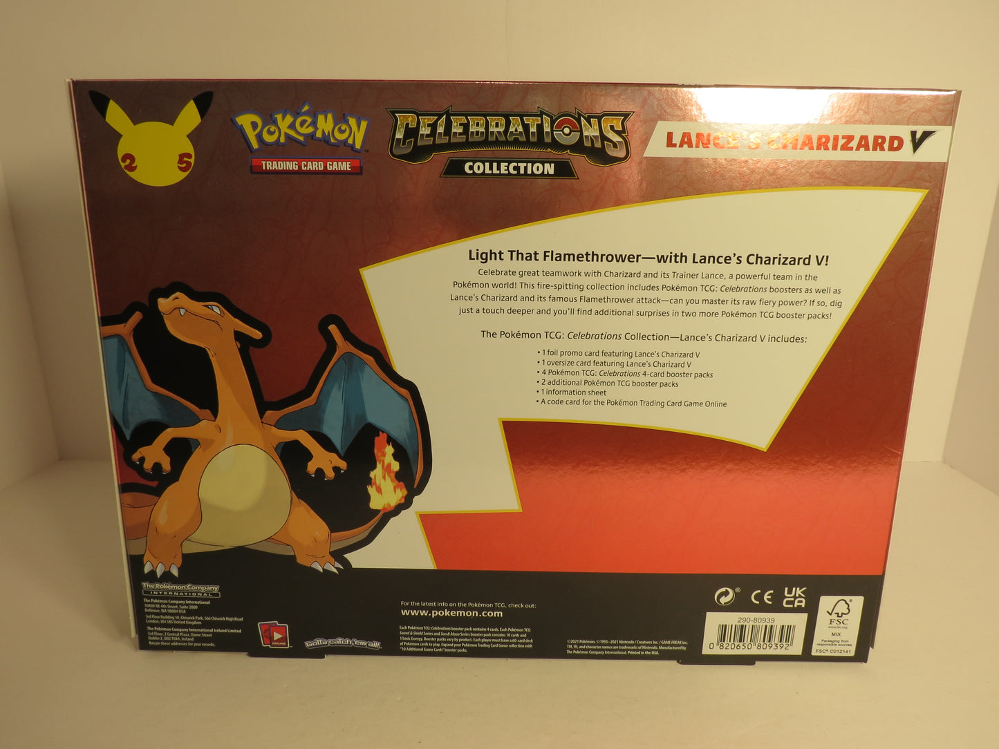 Celebrations Collection Box Lance's Charizard V Pokemon Sealed