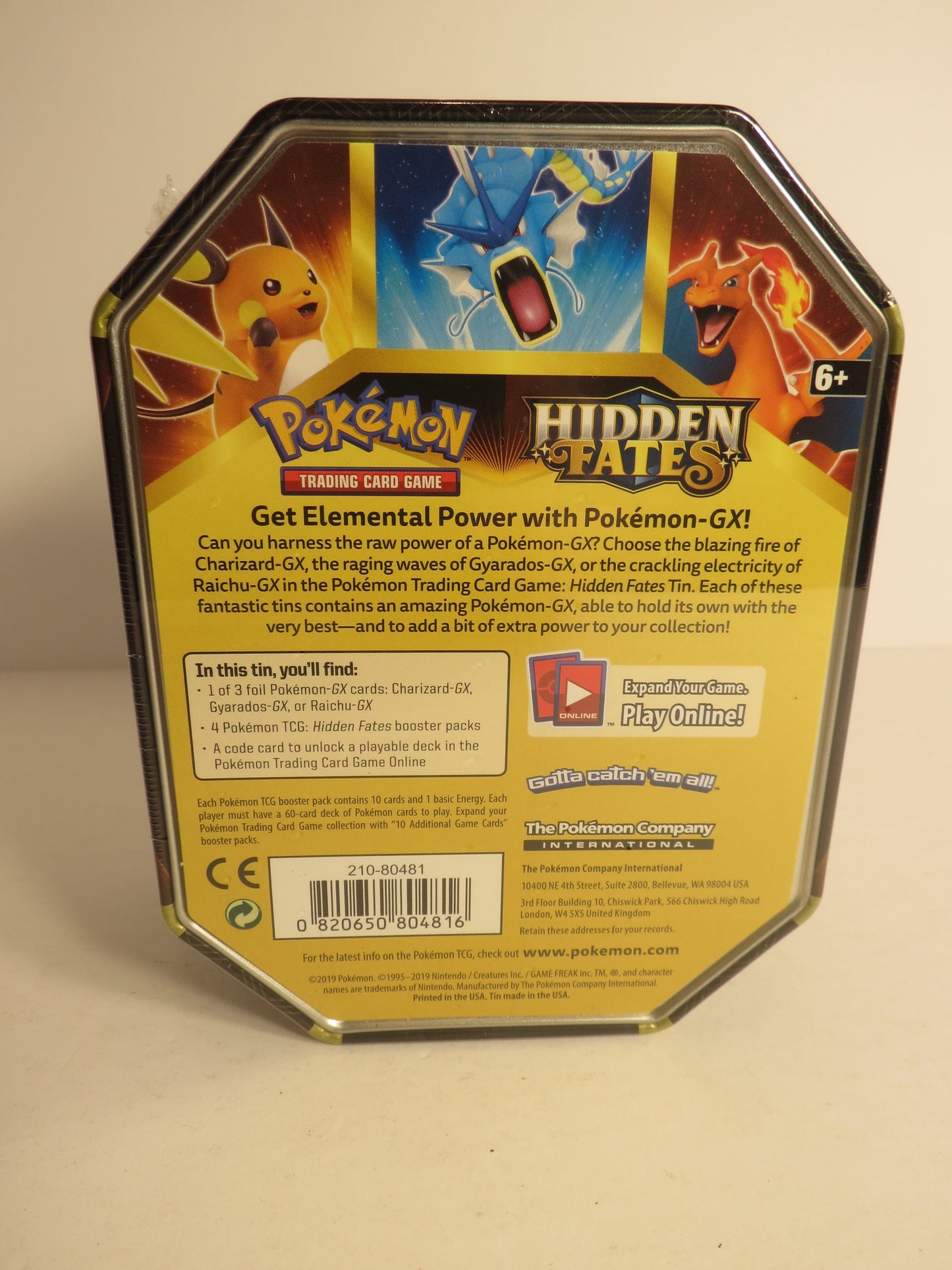 Pokemon Hidden Fates Gyarados GX Tin Sealed