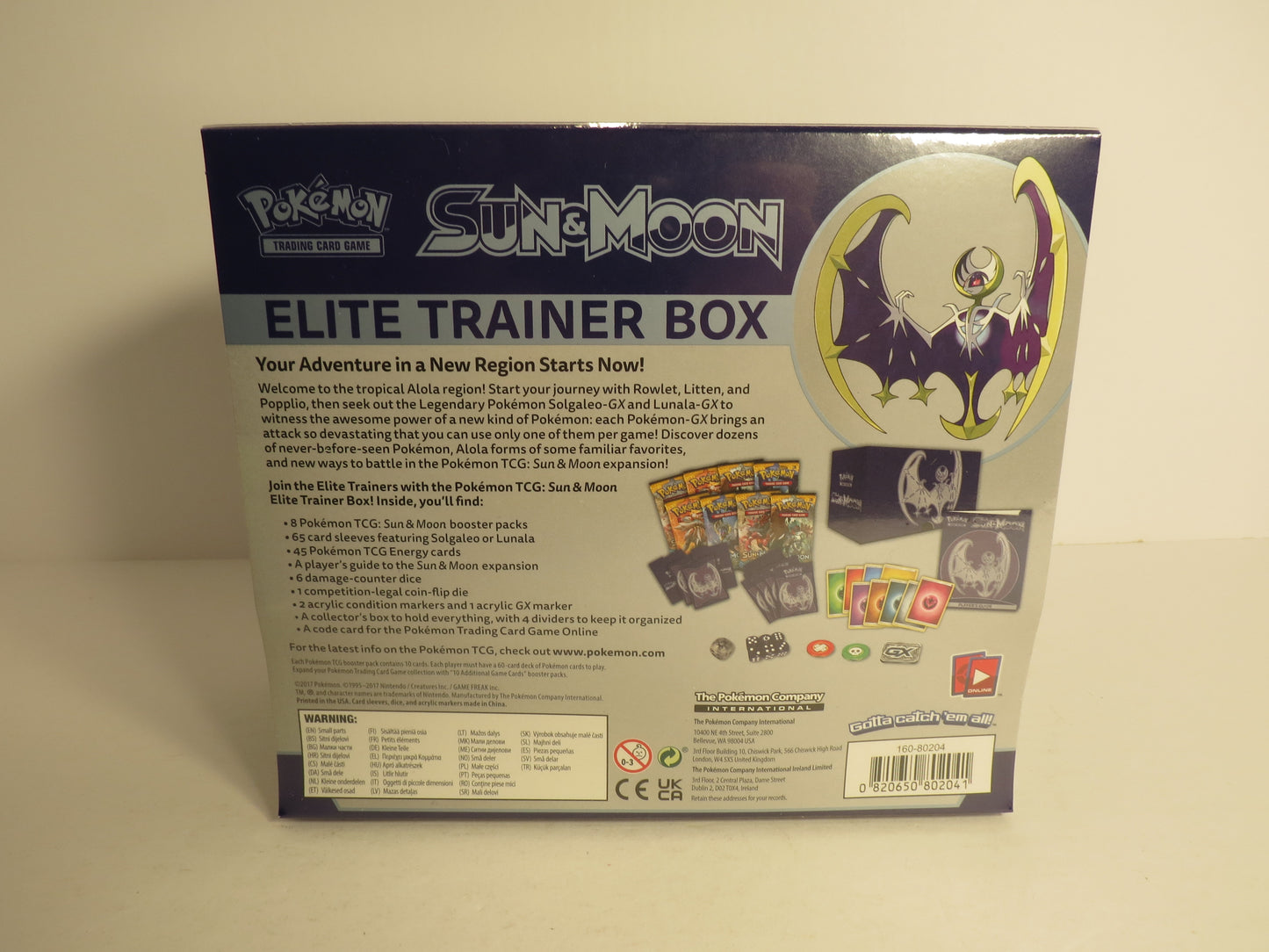 Sun & Moon Base Lunala Pokemon Elite Trainer Box ETB Sealed