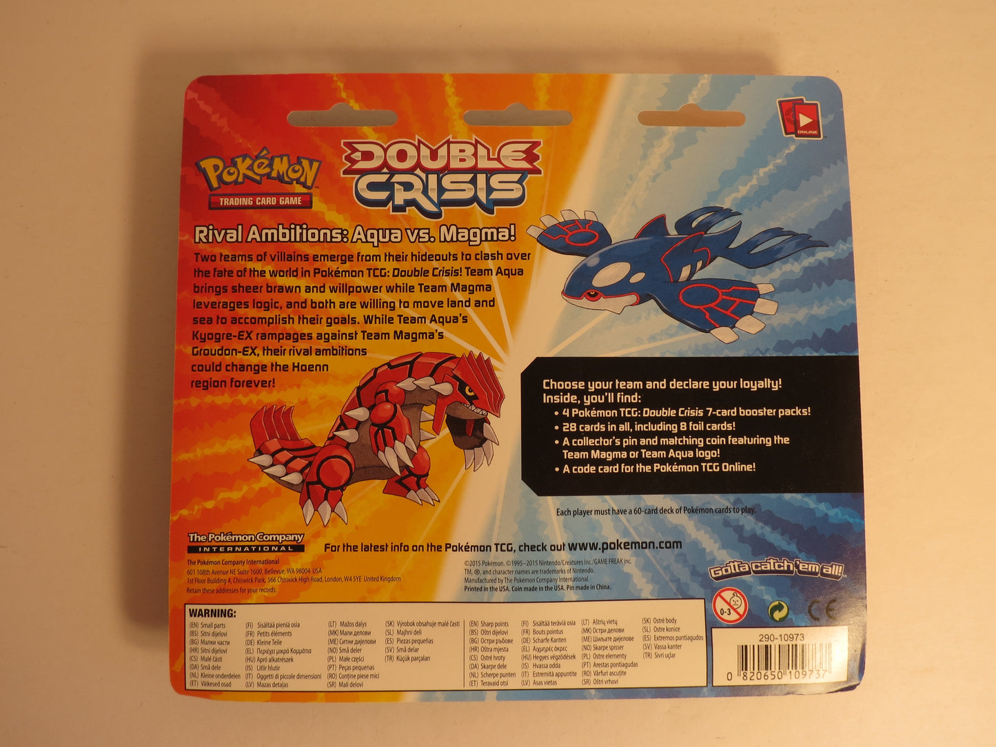 Double Crisis Team Magma Blister of 4 Booster Packs Pokemon