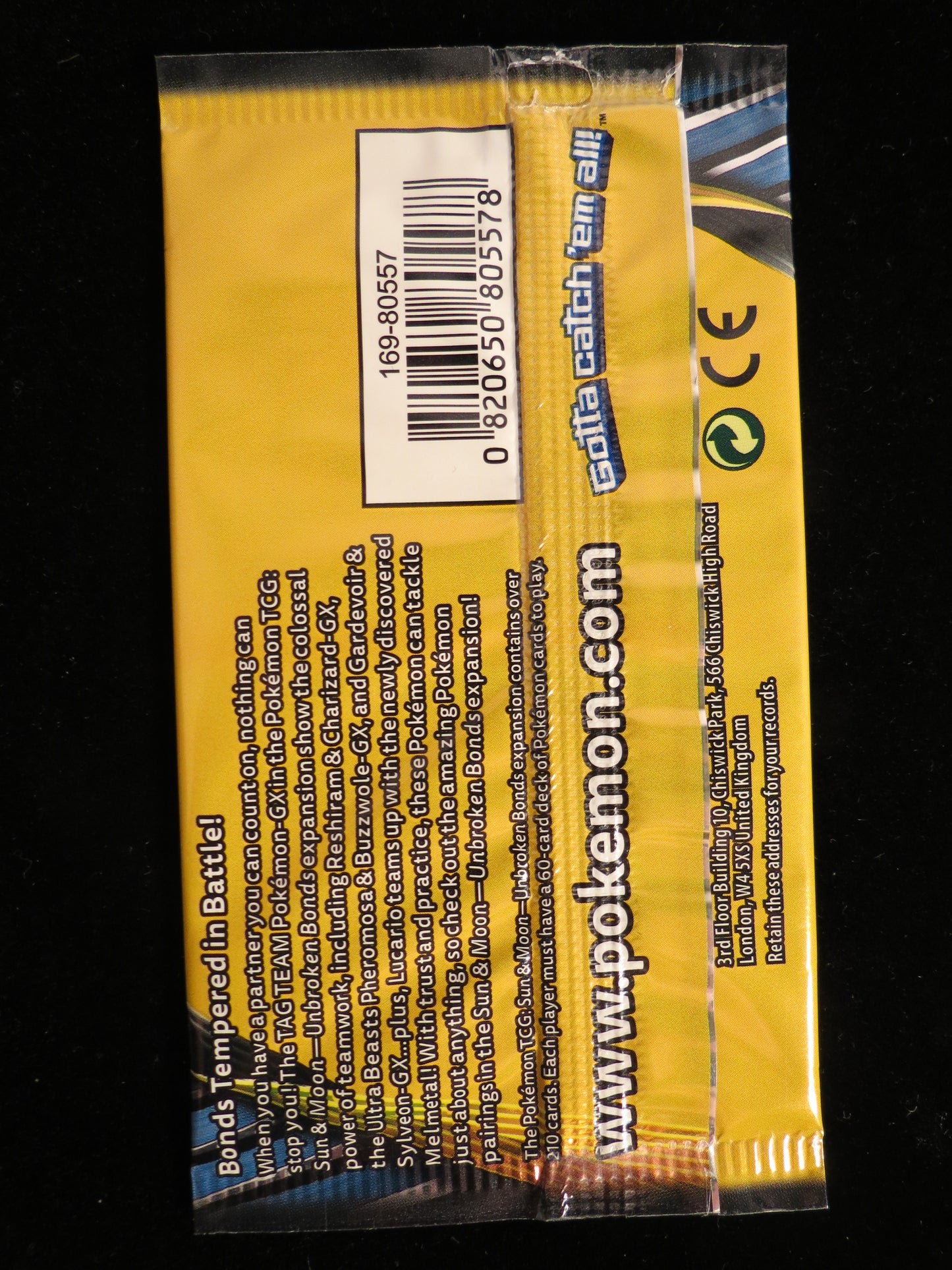Sun & Moon Unbroken Bonds 3 Card Booster Pack Pokemon Sealed