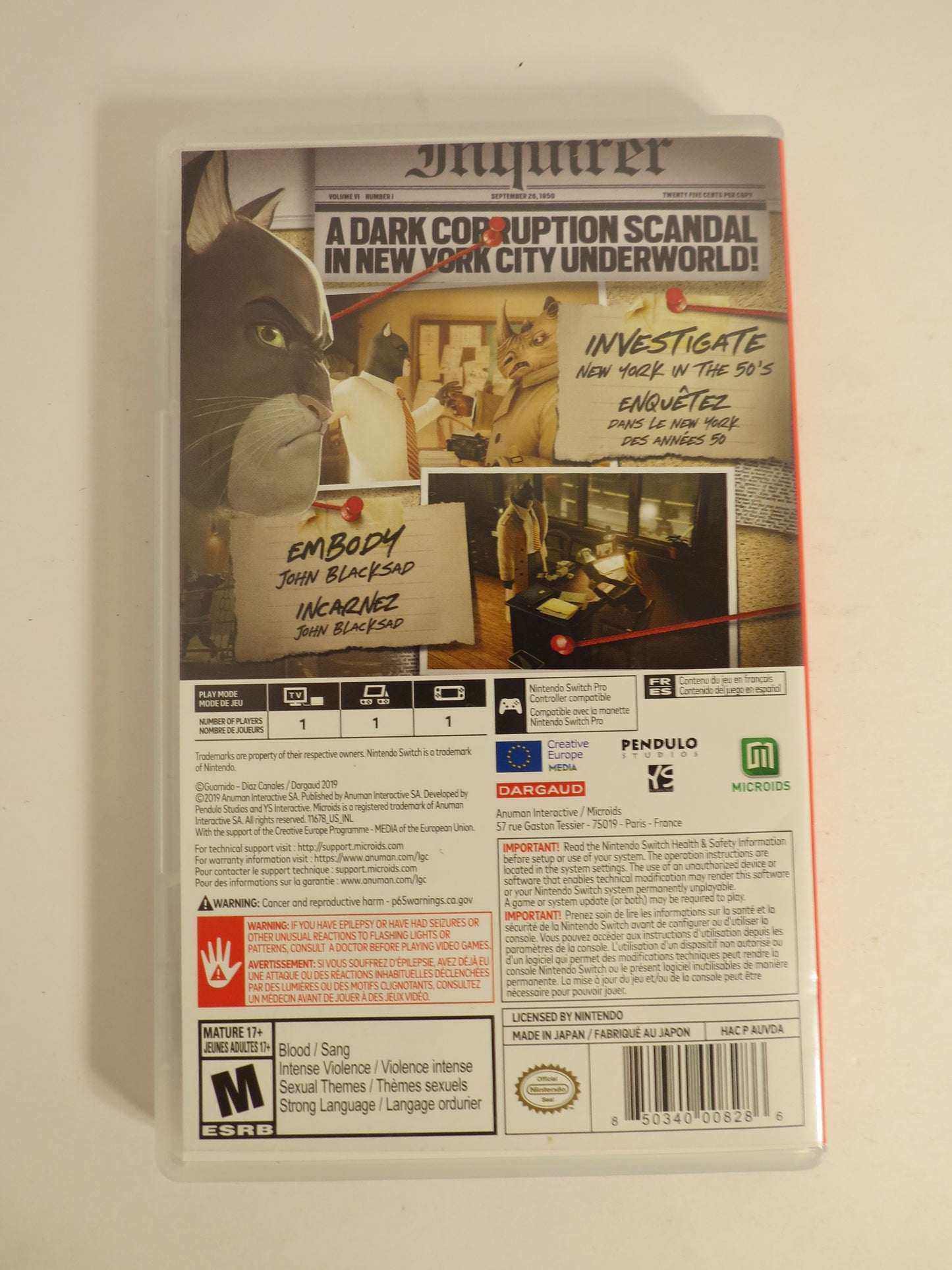BlackSad: Under the Skin Nintendo Switch Game CB