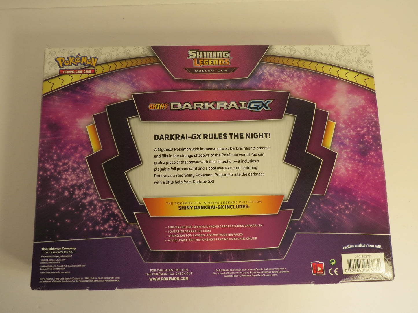 Shiny Darkrai GX Collection Box Pokemon Sealed Shining Legends