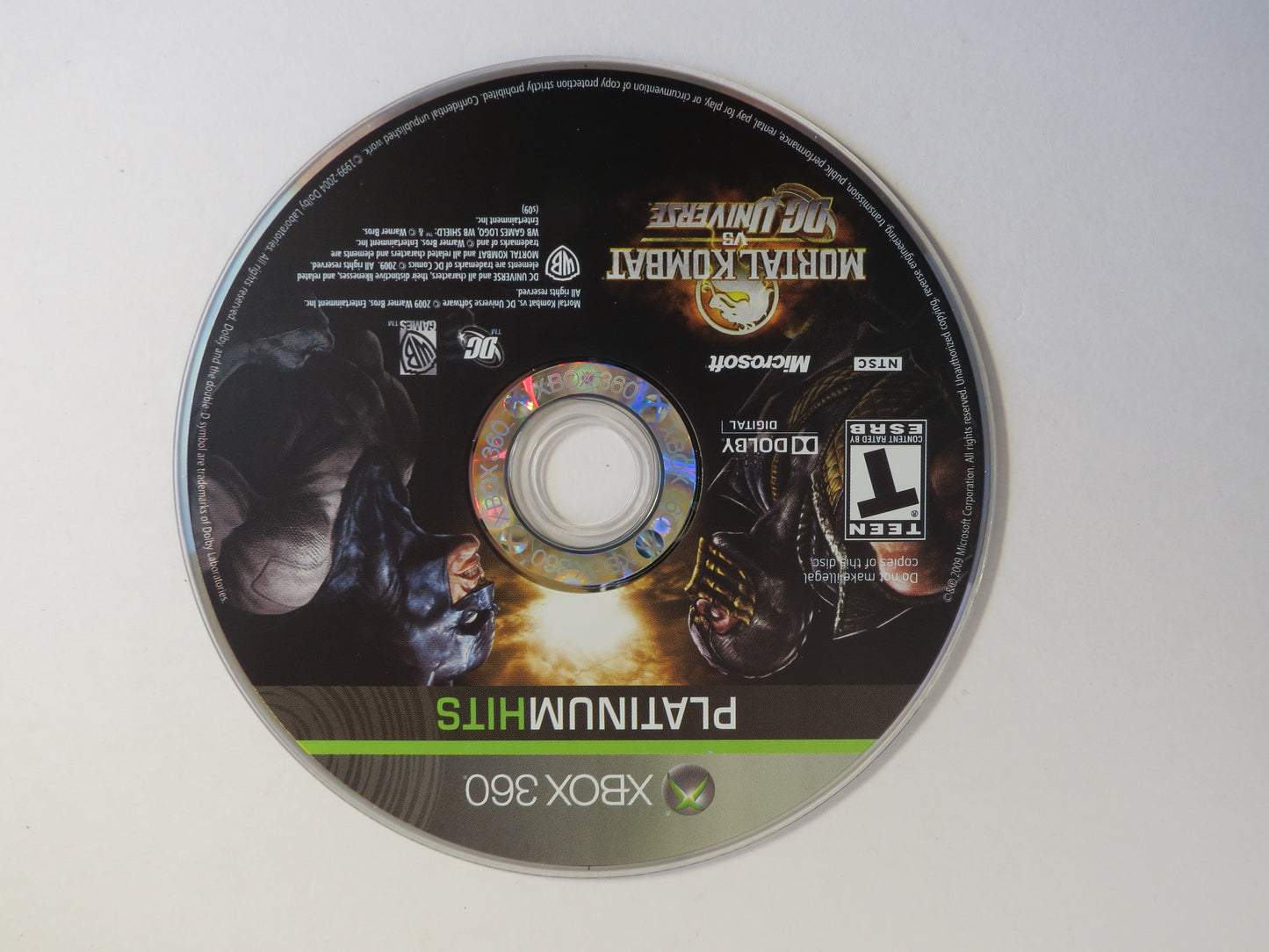 Mortal Kombat VS DC Universe Platinum Hits Xbox 360 Game CIB