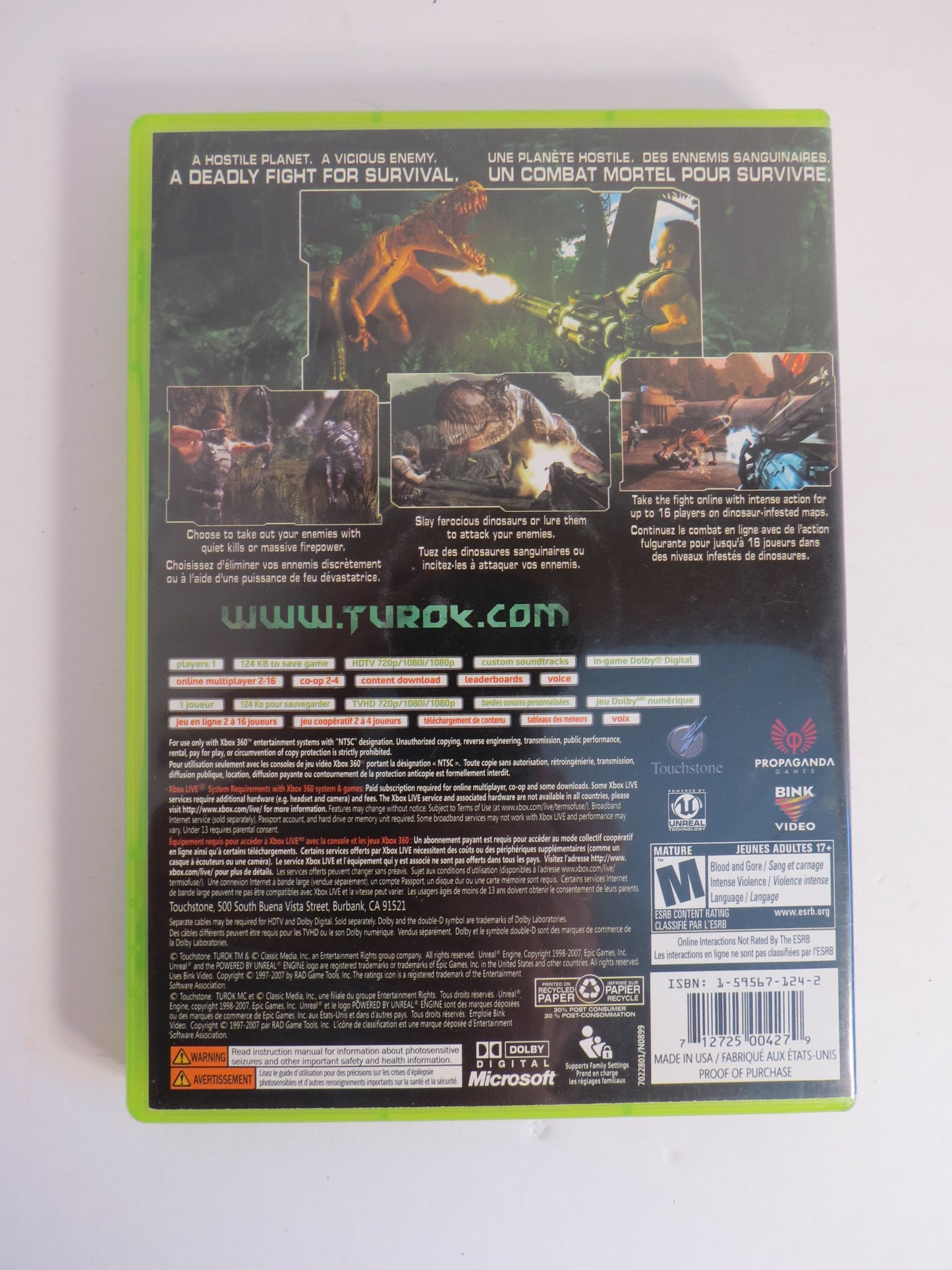 Turok Xbox 360 Game CIB