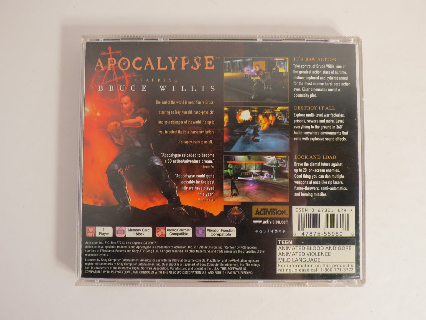 Apocalypse Playstation 1 PS1 Game CIB